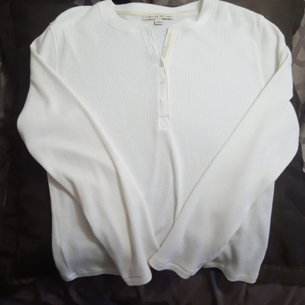 Ivory long sleeve Henley style
